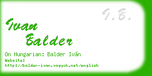 ivan balder business card